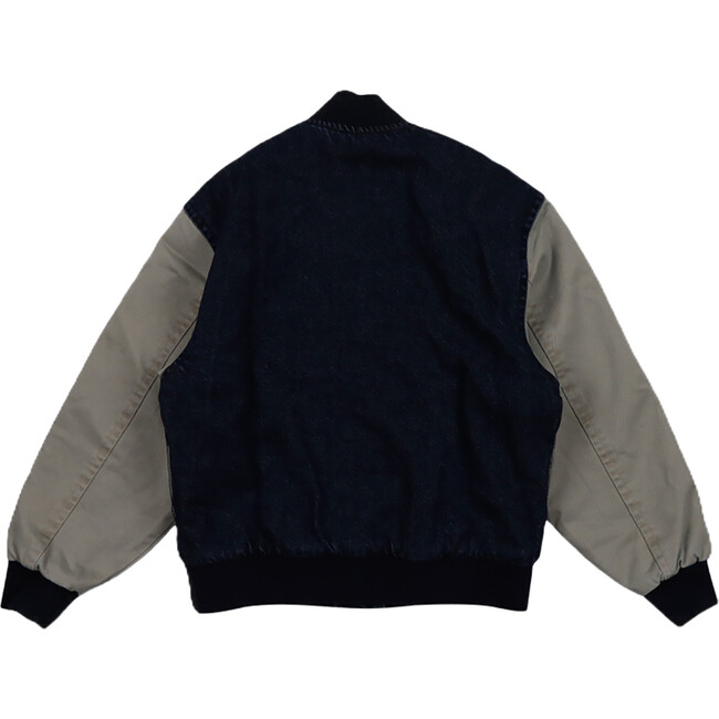 Neptuno Twill Sleeve Bomber Jacket, Midnight Blue Denim - Jackets - 2