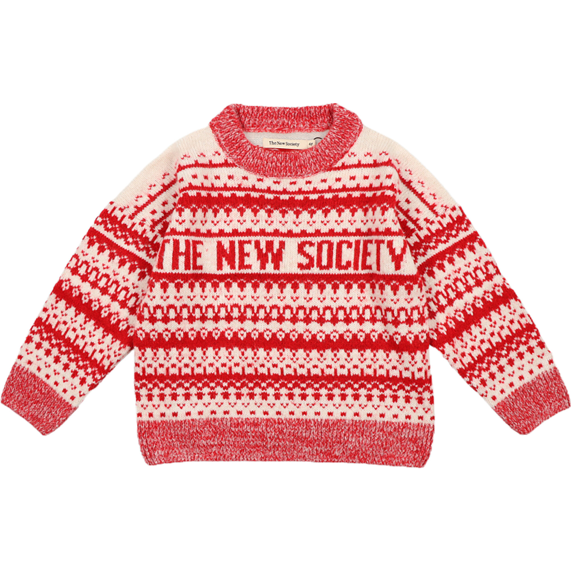 Moritz Bi-Colored Ribbed Round Collar Jumper, Vanilla Cream - Sweaters - 1