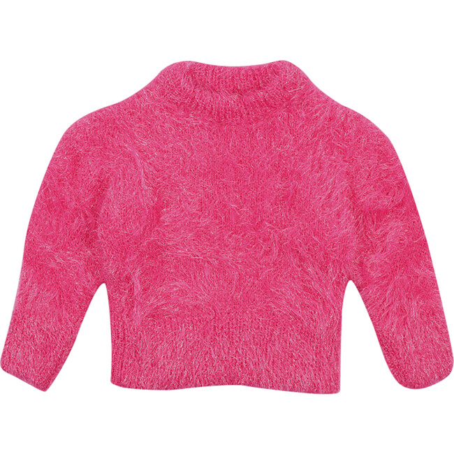 Messier Ribbed Round Collar Wide Cuff Jumper, Fuchsia Bloom