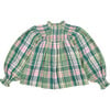 Greenland Raglan Sleeve Snap Blouse, Garden Tartan - Blouses - 2