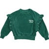 Odense Ruffle Raglan Sleeve Sweater, Retro Green - Sweaters - 1 - thumbnail