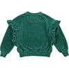 Odense Ruffle Raglan Sleeve Sweater, Retro Green - Sweaters - 2