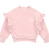 Odense Ruffle Raglan Sleeve Sweater, Pale Pink - Sweaters - 1 - thumbnail