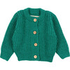 Babys Tampere Round Neck Button Cardigan, Retro Green - Cardigans - 1 - thumbnail