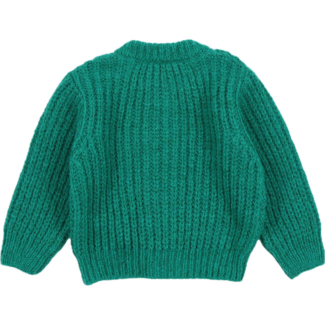 Babys Tampere Round Neck Button Cardigan, Retro Green - Cardigans - 2