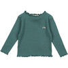 Babys Singapore Round Neck Long Sleeve T-Shirt, Azure Teal - T-Shirts - 1 - thumbnail