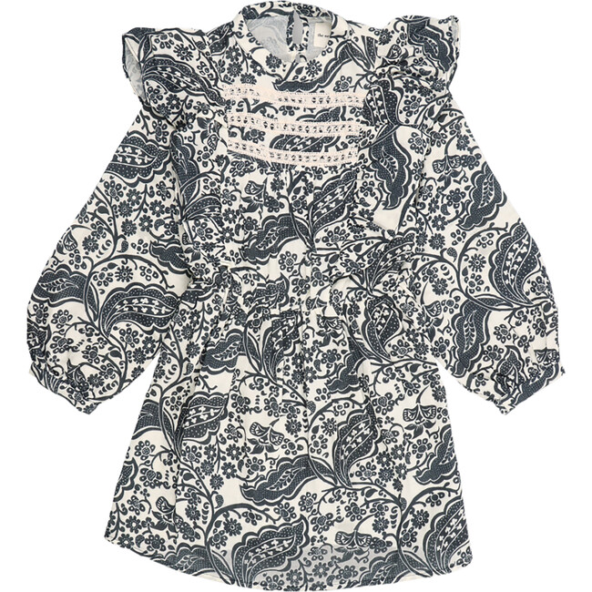 Jaipur Front Ruffle Lace Dress, Majestic Paisley