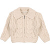 Babys Patagonia Ribbed Collar Knit Cardigan, Vanilla Cream - Cardigans - 1 - thumbnail