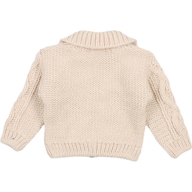 Babys Patagonia Ribbed Collar Knit Cardigan, Vanilla Cream - Cardigans - 2