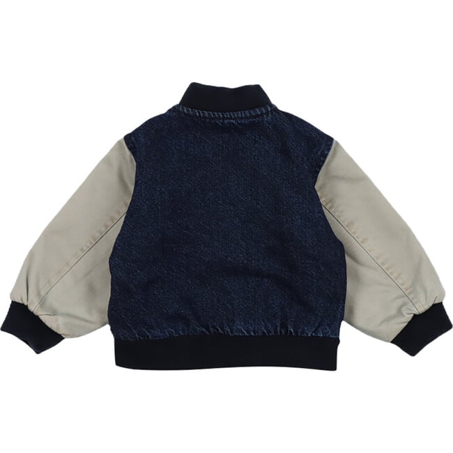 Babys Neptuno Twill Sleeve Bomber Jacket, Midnight Blue Denim - Jackets - 2