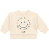 Babys Happy Place Ribbed Hem Sweater, Vanilla Cream - Sweaters - 1 - thumbnail