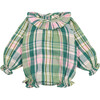 Babys Greenland Raglan Sleeve Snap Romper, Garden Tartan - Rompers - 1 - thumbnail