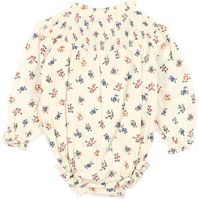 Babys Heaven Raglan Sleeve Romper, Mini Blossom Vanilla Cream - Rompers - 2