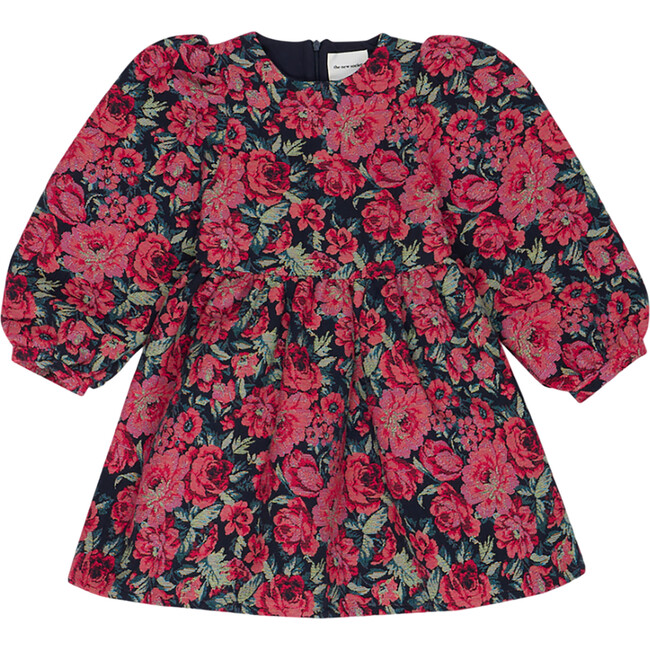 Damascena Billowy Sleeve A-Line Dress, Roses Tapestry