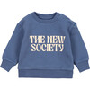 Babys Artic Ribbed Collar & Hem Sweater, Blue Steel - Sweaters - 1 - thumbnail