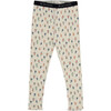 Baby Girls Singapore Elastic Waistband Legging, Mini Blossom Vanilla Cream - Leggings - 1 - thumbnail