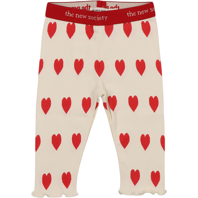 Baby Girls Singapore Elastic Waistband Legging, Love Motif