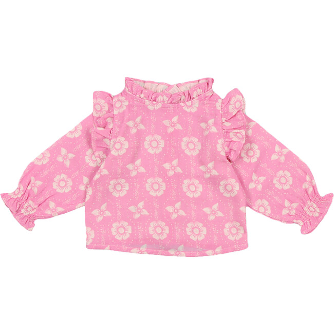 Baby Girls Siberia Ruffle Neck Blouse, Delicate Tie