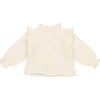 Baby Girls Glacier Ruffle Neck Blouse, Vanilla Cream - Blouses - 2