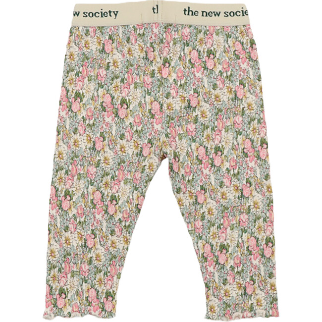 Baby Girls Singapore Elastic Waistband Legging, Aquarelle Garden - Leggings - 2