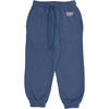 Artic Elastic Waistband Drawstring Jogging Pants, Blue Steel - Pants - 1 - thumbnail