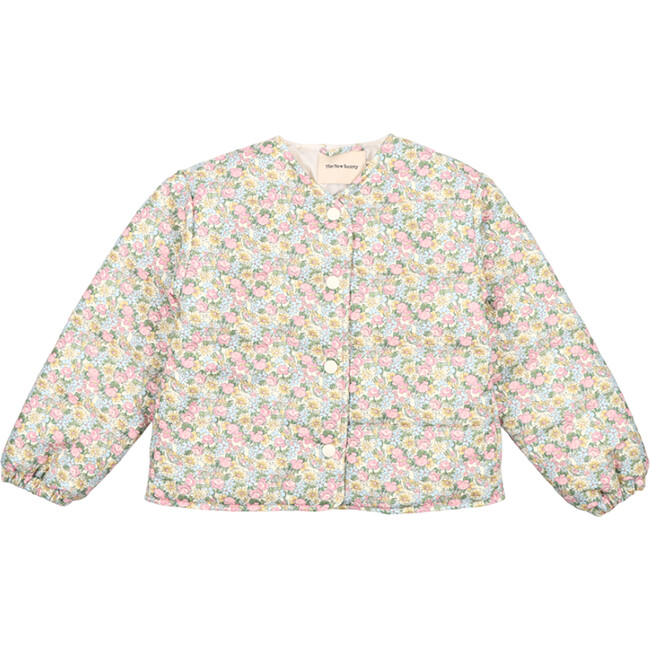 Alpha Frill Cuff Snap Closure Jacket, Aquarelle Garden