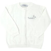 Personalized Embroidered Cardigan with Glitter Snowflakes, Cream - Cardigans - 1 - thumbnail