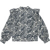 Women's Jaipur Front Ruffle Lace Blouse, Majestic Paisley - Blouses - 2