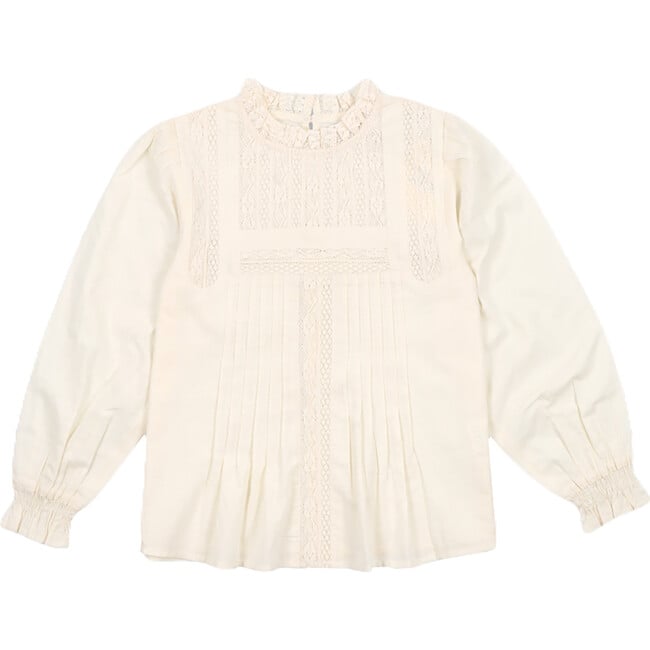 Venus Lace Front Puff Sleeve Blouse, Vanilla Cream