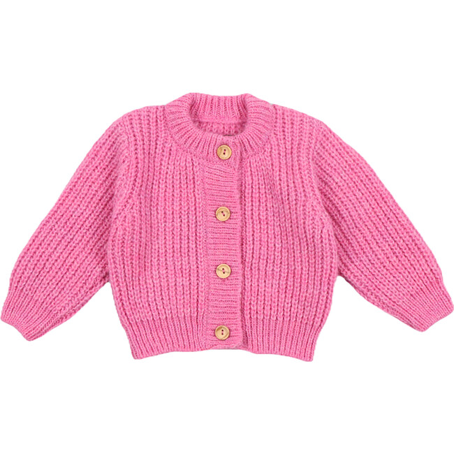 Babys Tampere Round Neck Button Cardigan, Blush Pink