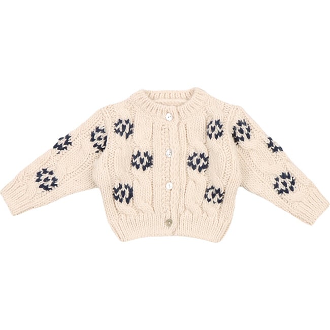 Babys Osaka Ribbed V-Neck Cardigan, Vanilla Cream