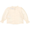 Baby Girls Venus Lace Front Puff Sleeve Blouse, Vanilla Cream - Blouses - 2