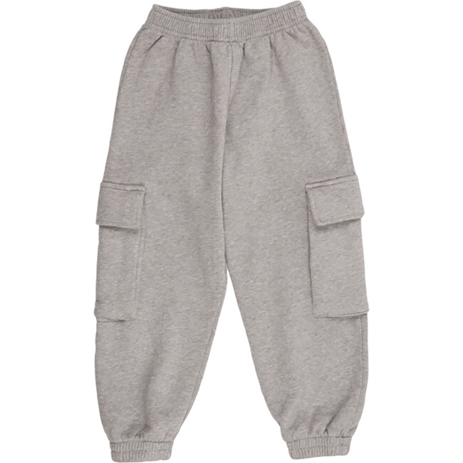 Apolo Elastic Waistband Cargo Joggers, Mist Melange