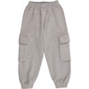 Apolo Elastic Waistband Cargo Joggers, Mist Melange - Pants - 1 - thumbnail