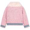 Tweed Shearling Jacket, Pink - Jackets - 5