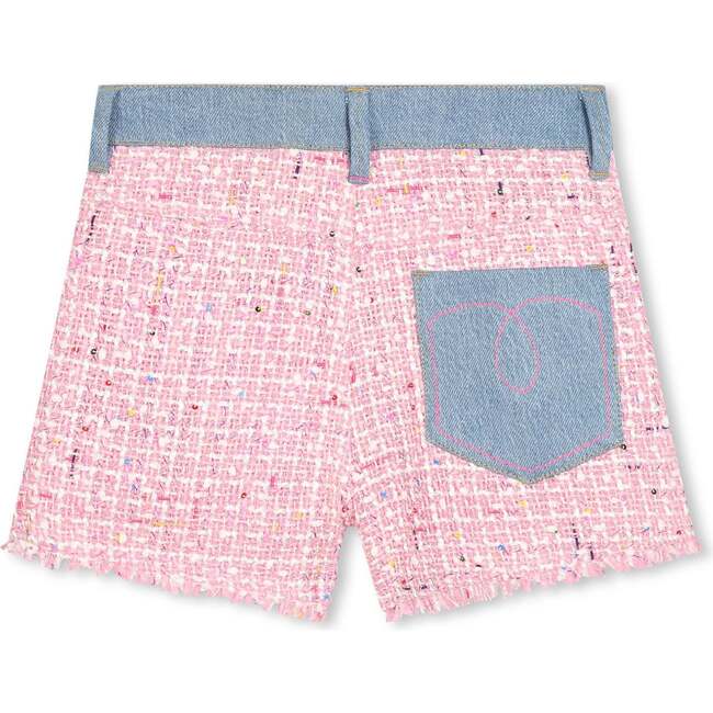 Tweed Denim Shorts, Pink - Shorts - 4