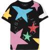 Star Print Logo T-Shirt, Black - T-Shirts - 1 - thumbnail