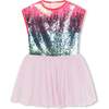 Sleeveless Sequin Jersey Dress, Pink - Dresses - 1 - thumbnail