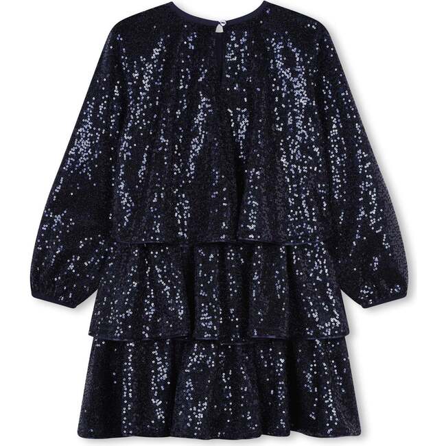 Sequin Smocked Dress, Navy - Dresses - 2