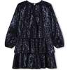 Sequin Smocked Dress, Navy - Dresses - 2