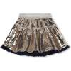 Sequin Metallic Skirt, Gold - Skirts - 1 - thumbnail