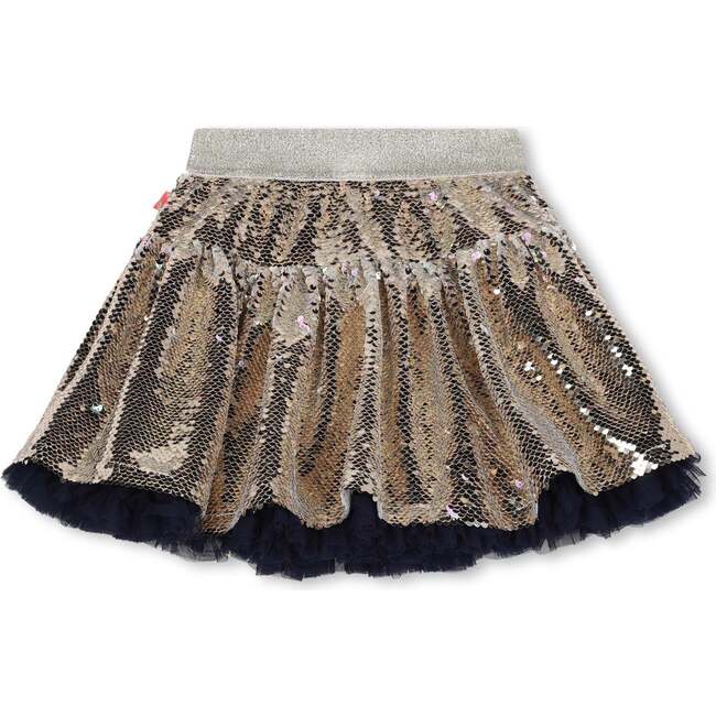 Sequin Metallic Skirt, Gold - Skirts - 4