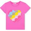 Sequin Heart Applique T-Shirt, Pink - T-Shirts - 1 - thumbnail