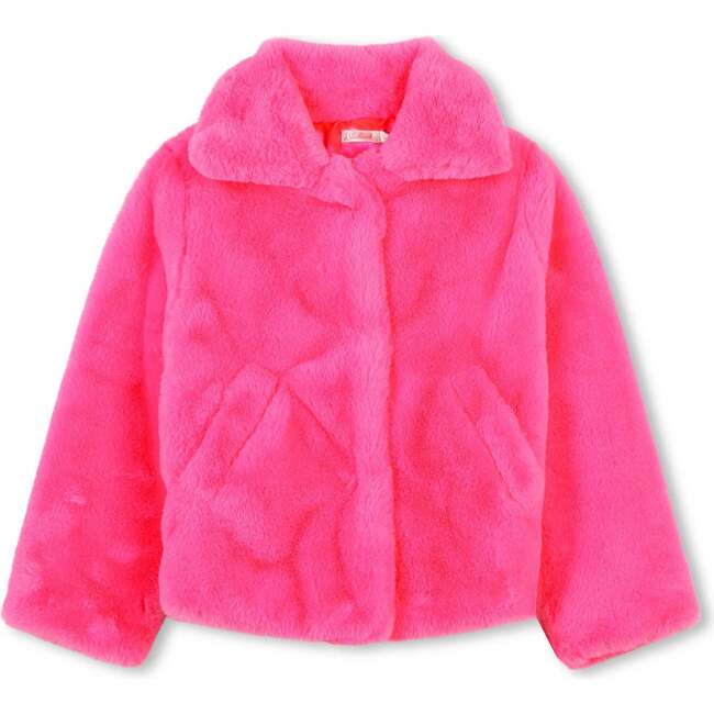 Neon Fleece Coat, Pink - Coats - 1