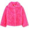 Neon Fleece Coat, Pink - Coats - 1 - thumbnail