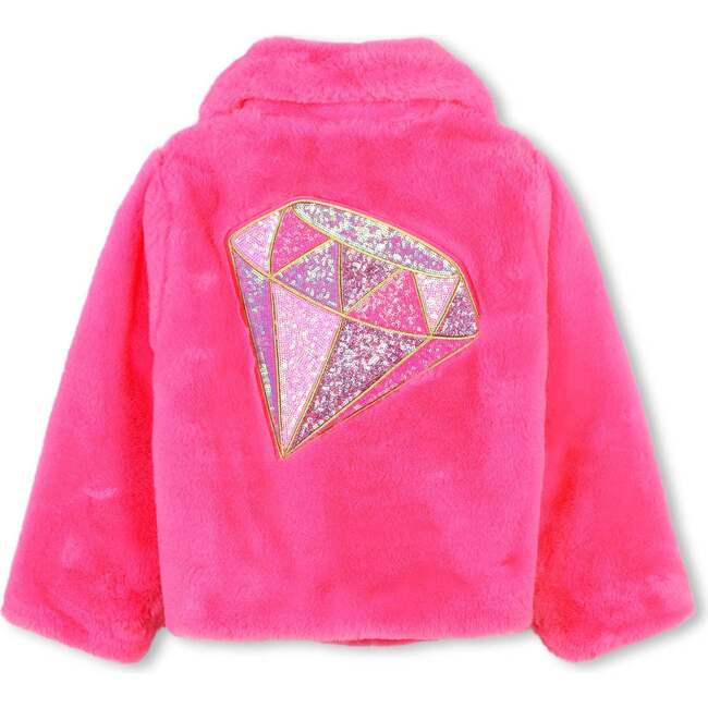 Neon Fleece Coat, Pink - Coats - 6