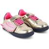 Metallic Wing Sneakers, Gold - Sneakers - 1 - thumbnail