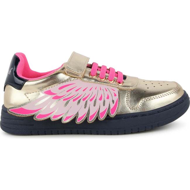 Metallic Wing Sneakers, Gold - Sneakers - 3