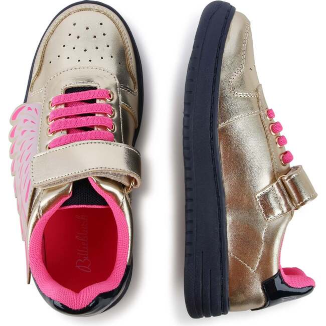 Metallic Wing Sneakers, Gold - Sneakers - 5