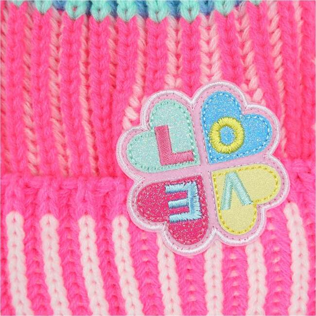 Knitted Pom Beanie, Multicolor - Hats - 2